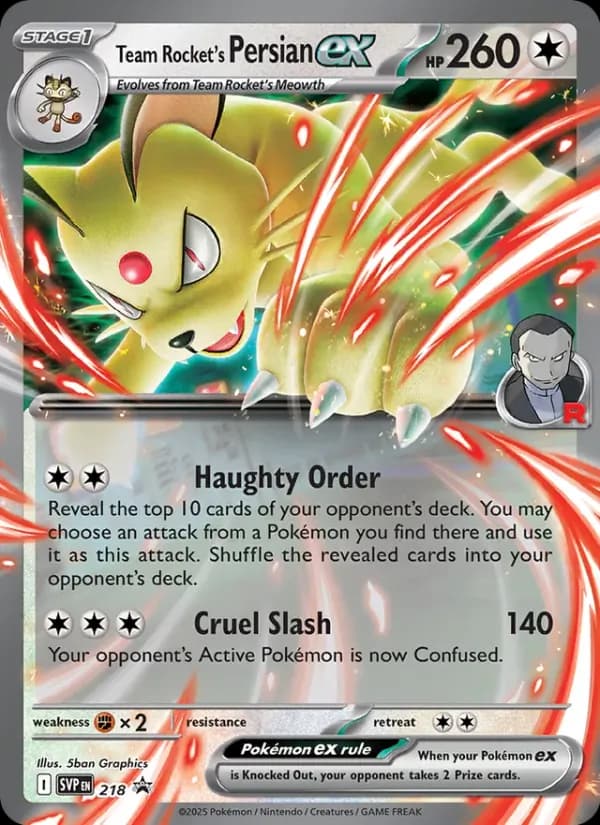 Team Rocket's Persian ex - SV Black Star Promos 218